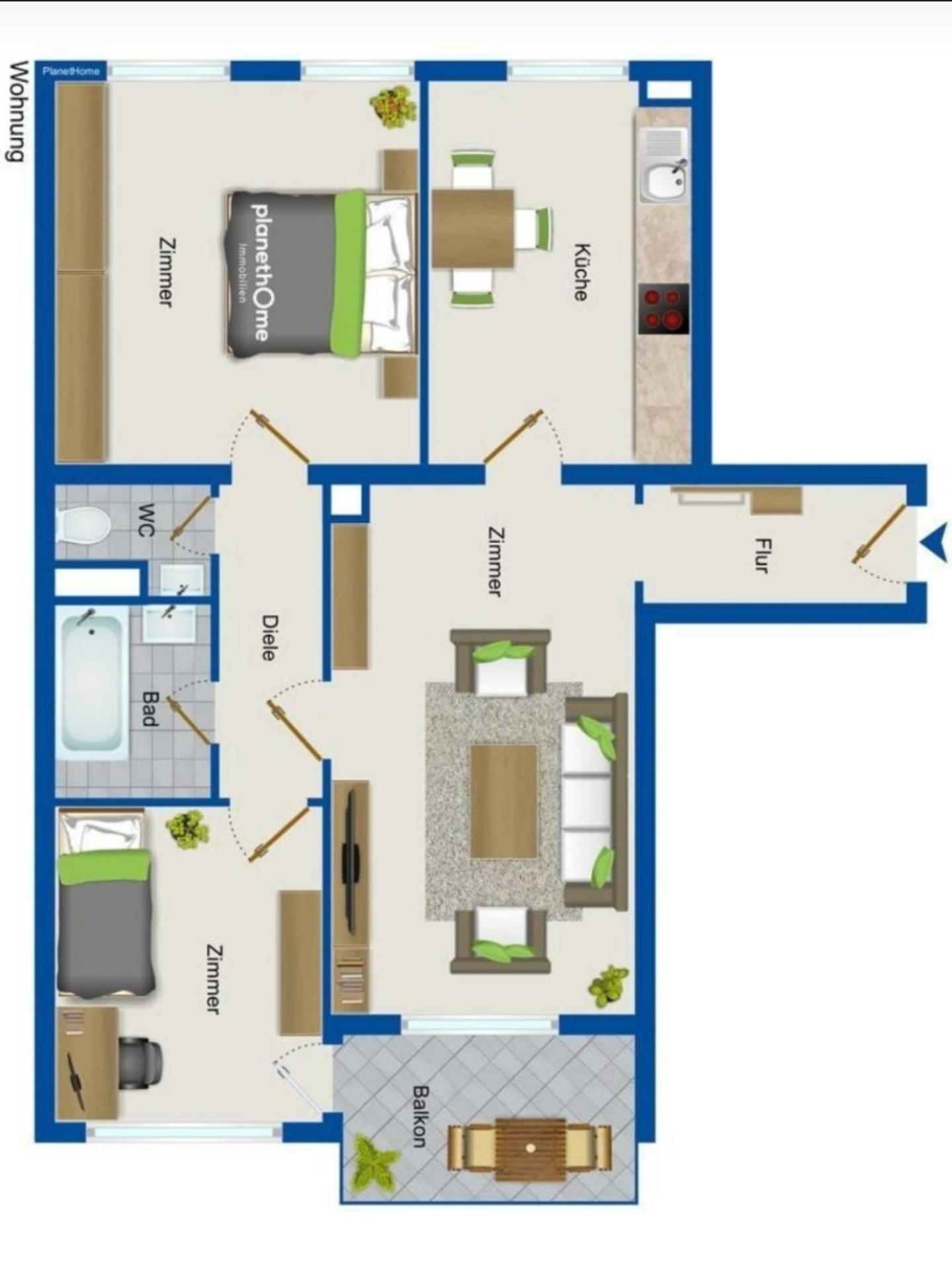 Familienfreundliche Geraeumige Design-wohnung Mit Balkon Im Zentrum - Apolonialiving Karlsruhe